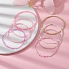 8Pcs 8 Color Glass Seed Beaded Stretch Bracelets Set for Women BJEW-JB09661-01-5