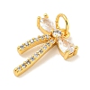 Rack Plating Brass Micro Pave Clear Cubic Zirconia Pendants KK-B093-01C-G-2