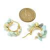Natural Flower Amazonite Chips Braided Hoop Earrings EJEW-JE04940-09-2
