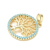 Brass Rhinestone Pendants RB-CBACCCF-04G-2