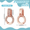 2Pcs 925 Sterling Silver Micro Pave Clear Cubic Zirconia Enhancer Shortener Bails STER-AR0001-22RG-2