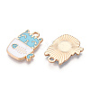 Golden Plated Alloy Enamel Pendants ENAM-T009-90A-RS-1