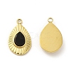 Natural Black Onyx(Dyed & Heated) Teardrop Charms STAS-J401-VC666-2