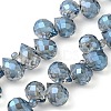 Electroplate Glass Beads Strands X-EGLA-D030-17L-4