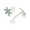 Christmas Theme Brass Stud Earrings EJEW-D062-01G-S-2
