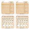 4Pcs 2 Style Wood Knitting Gauge Rulers DIY-BC0009-31-1