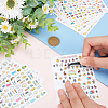 Globleland 10 Sheets 10 Style Paper Nail Art Stickers Decals DIY-GL0006-05-3