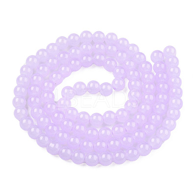 Imitation Jade Glass Beads Strands X-DGLA-S076-8mm-27-01-1