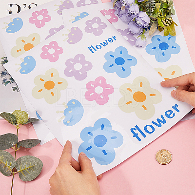 PVC Self Adhesive Flower Car Sticker DIY-WH0453-57B-1