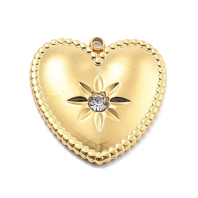 304 Stainless Steel Rhinestone Pendants STAS-R155-035E-G-1