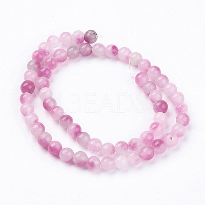 Two Tone Natural White Jade Bead Strands G-R165-6mm-M1-1