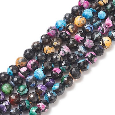 Natural Fire Crackle Agate Beads Strands G-E399-01G-1