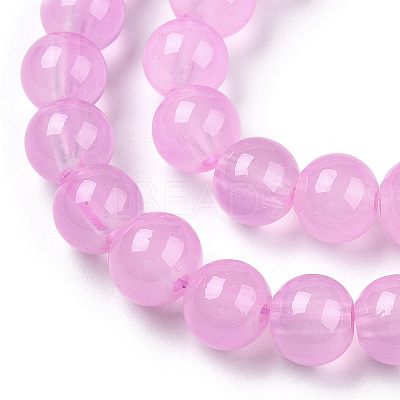 Baking Paint Imitation Jade Glass Round Bead Strands X1-DGLA-Q021-8mm-57A-1
