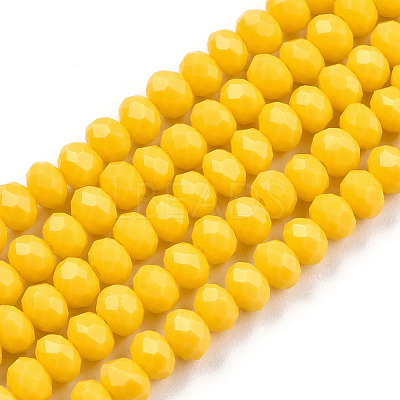 Opaque Solid Color Glass Beads Strands EGLA-A034-P4mm-D29-1
