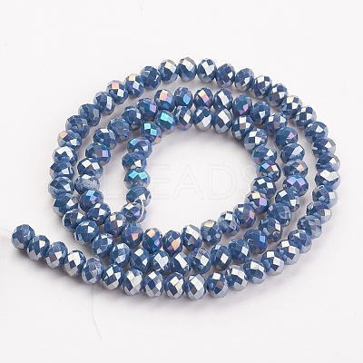 Electroplate Glass Beads Strands EGLA-A034-P3mm-B13-1