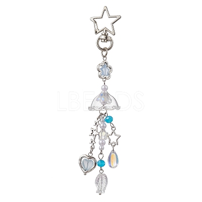 Jellyfish Glass Pendant Decorations HJEW-JM02962-02-1