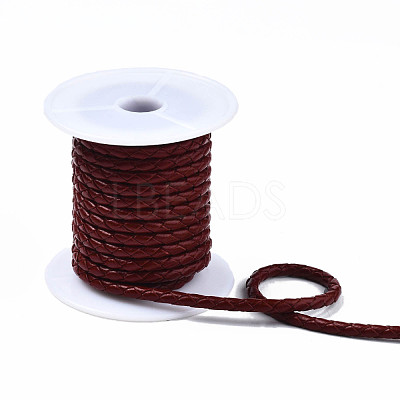 Braided Cowhide Leather Cord NWIR-N005-01A-4mm-1
