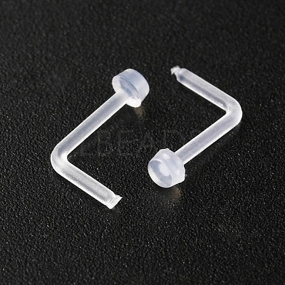 Acrylic L-Shaped Nose Ring AJEW-YW0001-06G-1