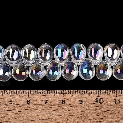 Electroplate Baking Paint Transparent Glass Beads Strands GL-N005-02A-C16-1
