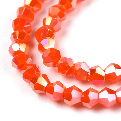 Opaque Solid Color Electroplate Glass Beads Strands EGLA-A039-P2mm-B03-1