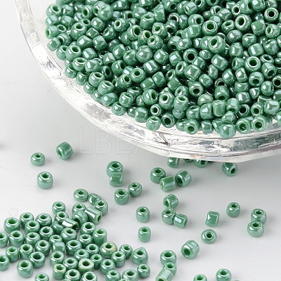 DIY Craft Beads 12/0 Opaque Colors Lustered Round Glass Seed Beads X-SEED-A012-2mm-127-1