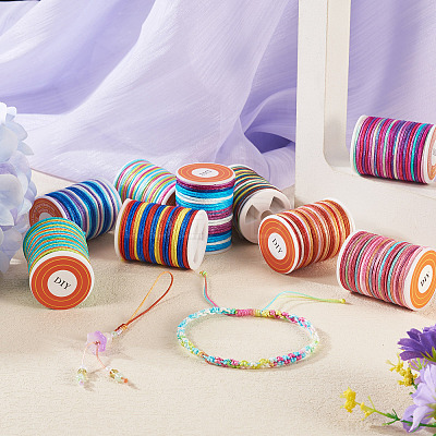 9 Rolls 9 Colors Segment Dyed Polyester Thread NWIR-TA0001-37A-1