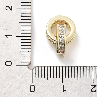 Brass Micro Pave Clear Cubic Zirconia Pendants ZIRC-L104-008G-1