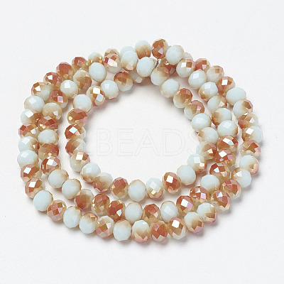 Electroplate Opaque Solid Color Glass Beads Strands X-EGLA-A034-P4mm-J01-1