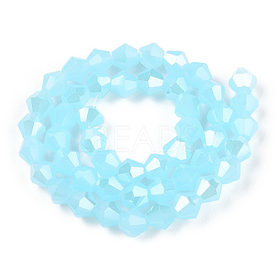 Imitation Jade Electroplate Glass Beads Strands EGLA-A039-J6mm-A03-1