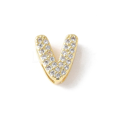 Brass Micro Pave Clear Cubic Zirconia Initial Multi-strand Links KK-S520-01G-21-1