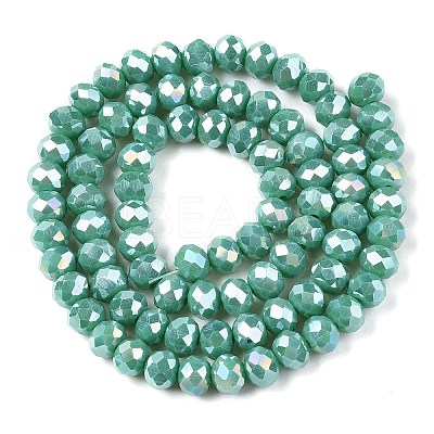 Electroplate Glass Beads Strands X-EGLA-A044-P6mm-B31-1
