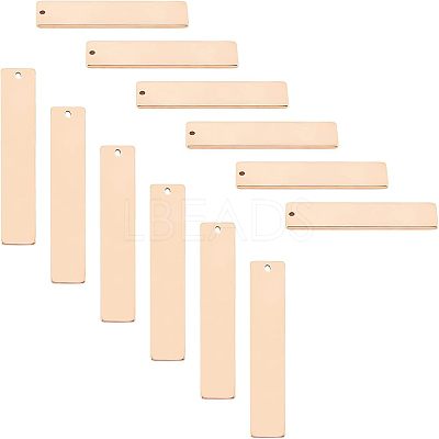 201 Stainless Steel Rectangle Stamping Blank Tag Pendants STAS-UN0016-12RG-1