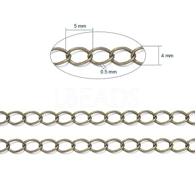 Brass Twisted Chains X-CHC-Q001-5x4mm-AB-1