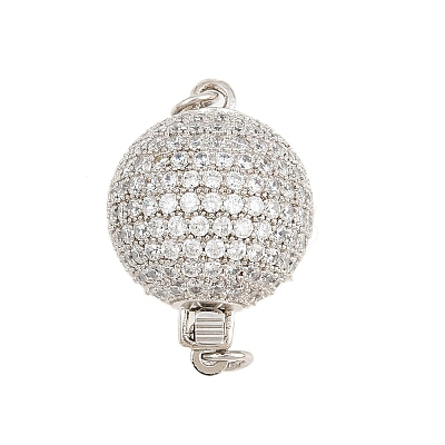 Brass Micro Pave Clear Cubic Zirconia Box Clasps CU-CBA8324-01P-1