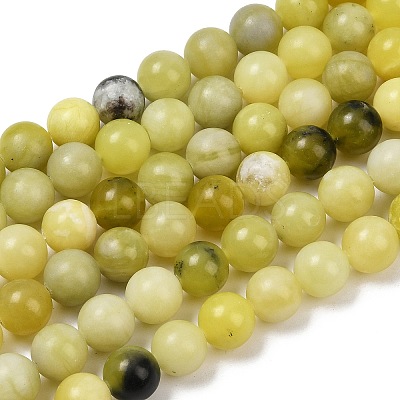 Natural Lemon Jade Beads Strands G-F591-27-10mm-1