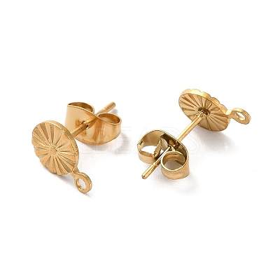 Ion Plating(IP) 304 Stainless Steel Stud Earring Findings STAS-E192-01G-03-1