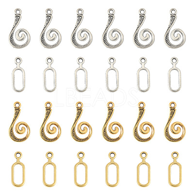 20 Sets 2 Style Alloy Hook and Eye Clasps FIND-YW0007-35-1