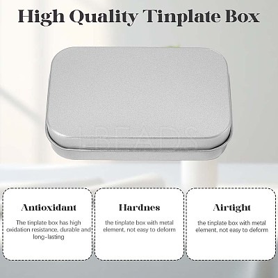 4Pcs Iron Jewelry Storage Boxes with Hinged Lid CON-SP0001-20B-1