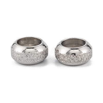 Non-Tarnish Frosted 201 Stainless Steel European Beads X-STAS-B020-13P-1