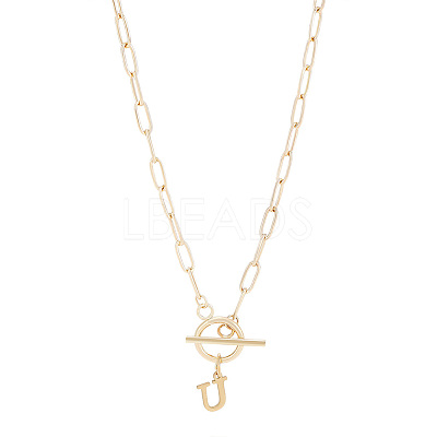 304 Stainless Steel Letter Pendant Necklaces NJEW-LP0001-52U-G-1