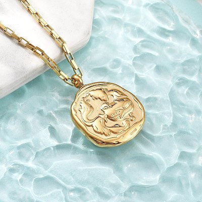304 Stainless Steel Constellation Pendant Necklaces NJEW-K392-01G-11-1