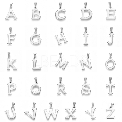Tarnish Resistant 26pcs 304 Stainless Steel Pendants STAS-F106-95P-01A-1