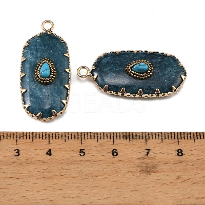 Dyed Natural White Jade & Synthetic Turquoise Carved Pendants GG-CBA5963-02F-1
