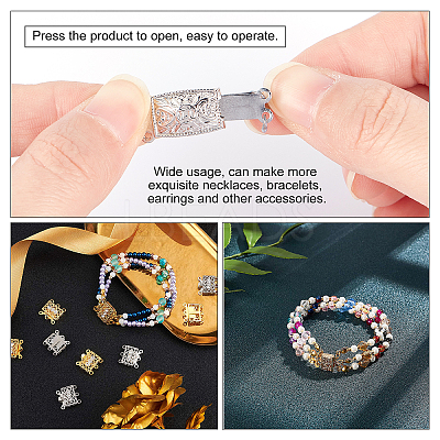 24 Sets 12 Style Brass Box Clasps KK-PH0002-55-1
