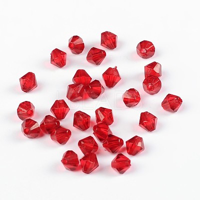 Faceted Bicone Transparent Acrylic Beads DBB6mm06-1