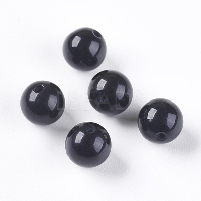 Natural Black Onyx Beads G-K275-13-6mm-1