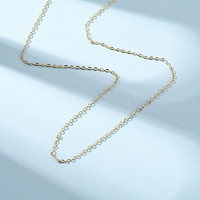 Brass Textured Cable Chain Necklaces MAK-L045-06G-1