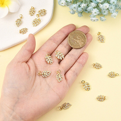 3Pcs 3 Styles Brass Micro Pave Cubic Zirconia Pendants KK-YW0004-07-1