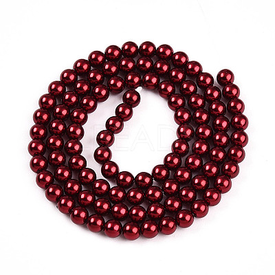 Baking Paint Pearlized Glass Pearl Bead Strands HY-N002-4mm-A13-1