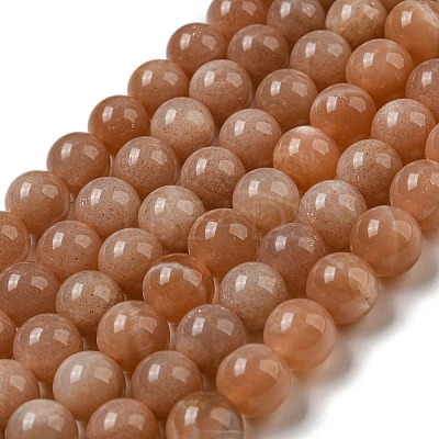 Round Natural Sunstone Beads Strands X-G-F222-33-8mm-1-1